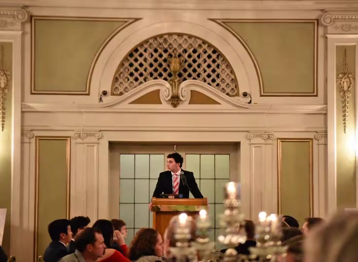 Full chapter embrace during the closing speech